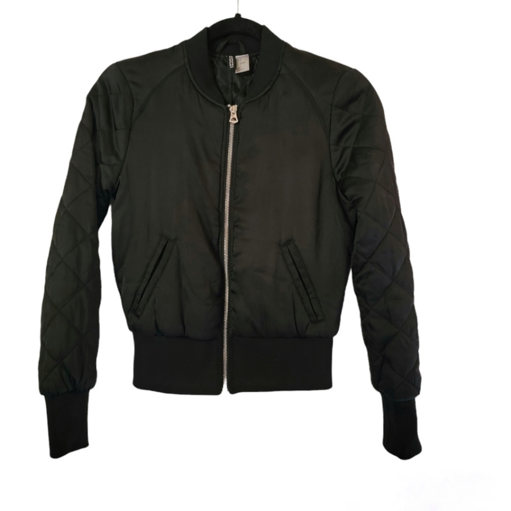 H&M DIVIDED Black Bomber Jacket Size 4
